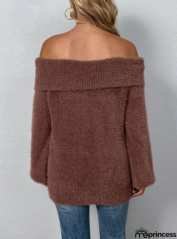 SEXY PULLOVER LANTERN SLEEVE SWEATER