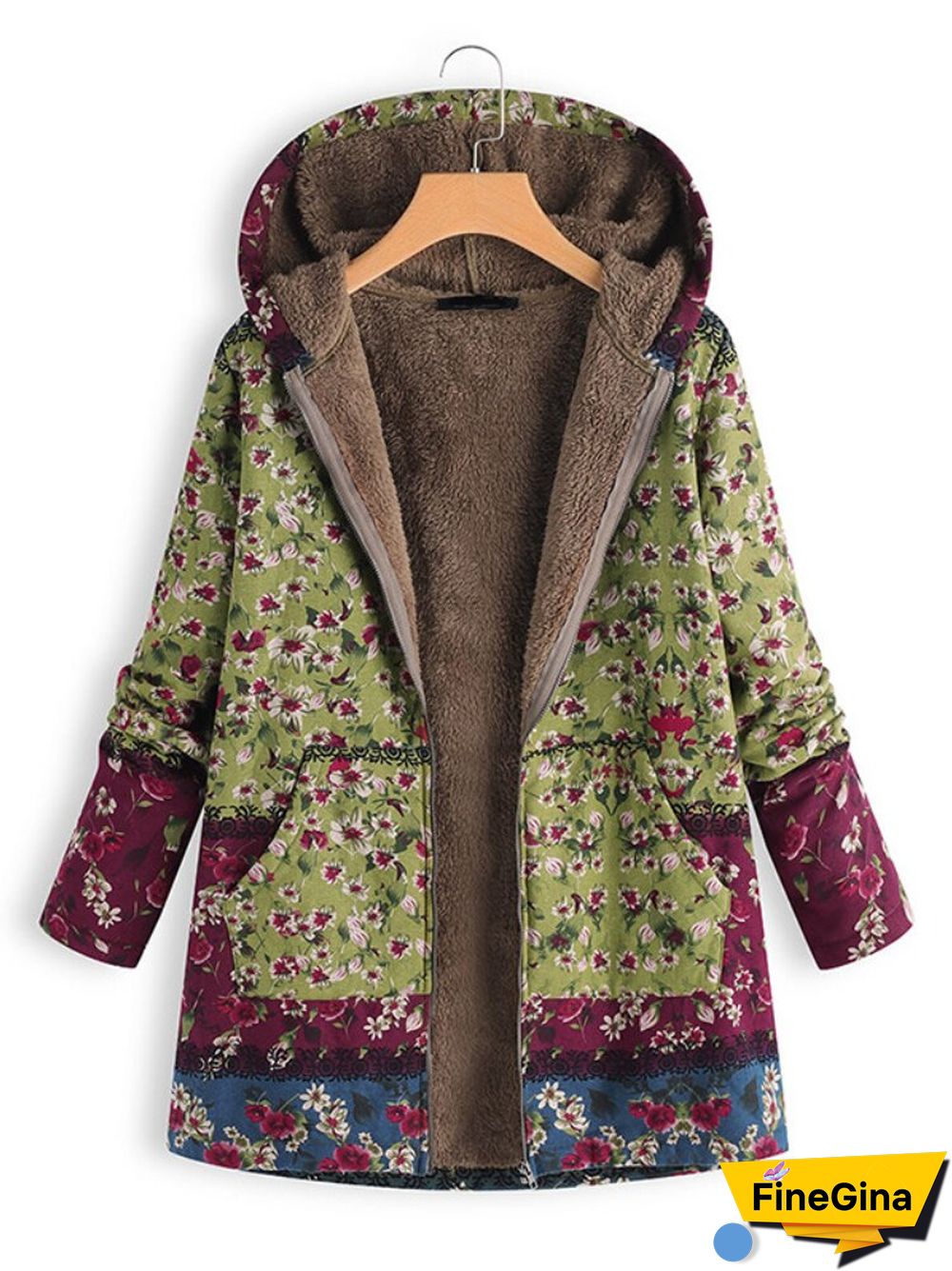 Winter Clothes Women New Printed Cotton Clothing Medium And Long Thickened Cotton Coat Coat Casual Jacket Women Coats Tops