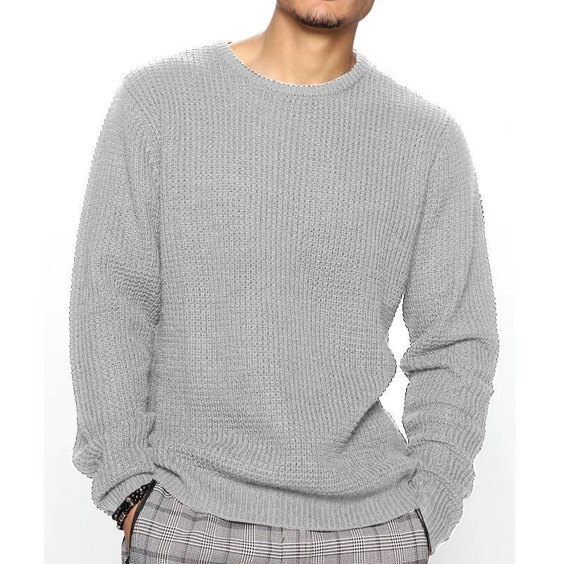 Men's Casual Loose Round Neck Long Sleeve Pullover Sweater