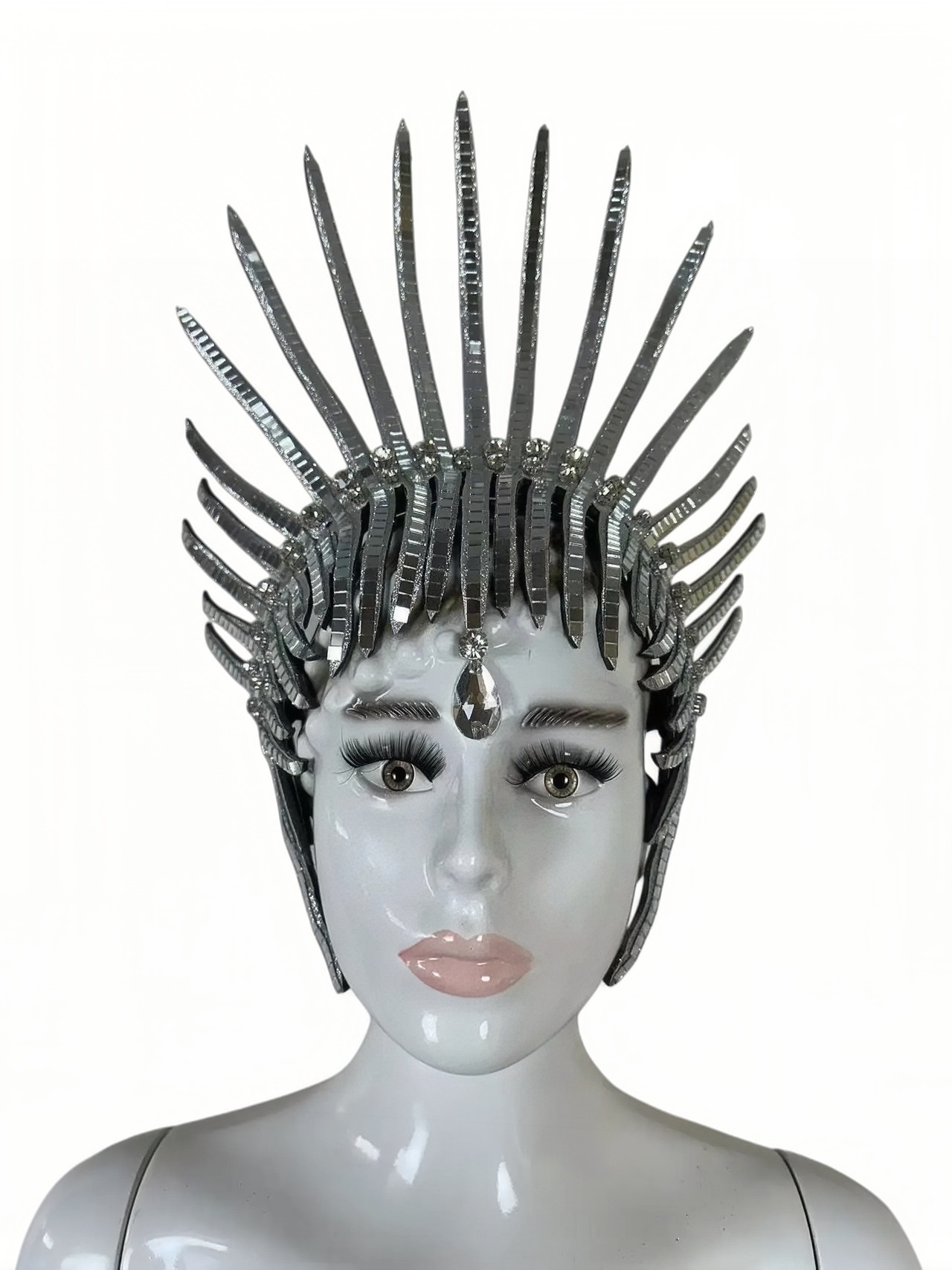 VCSHOES Feather headdress samba costume carnival halloween party bar performance hat makeup dance wings parade