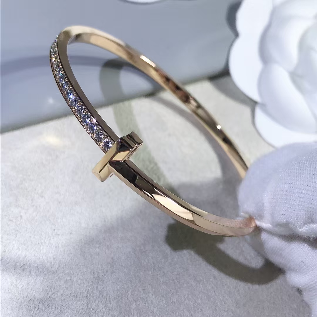 Buy replica Tiffany T1 Narrow Diamond Hinged Bangle and replica jewelry from PICKS Jewelry