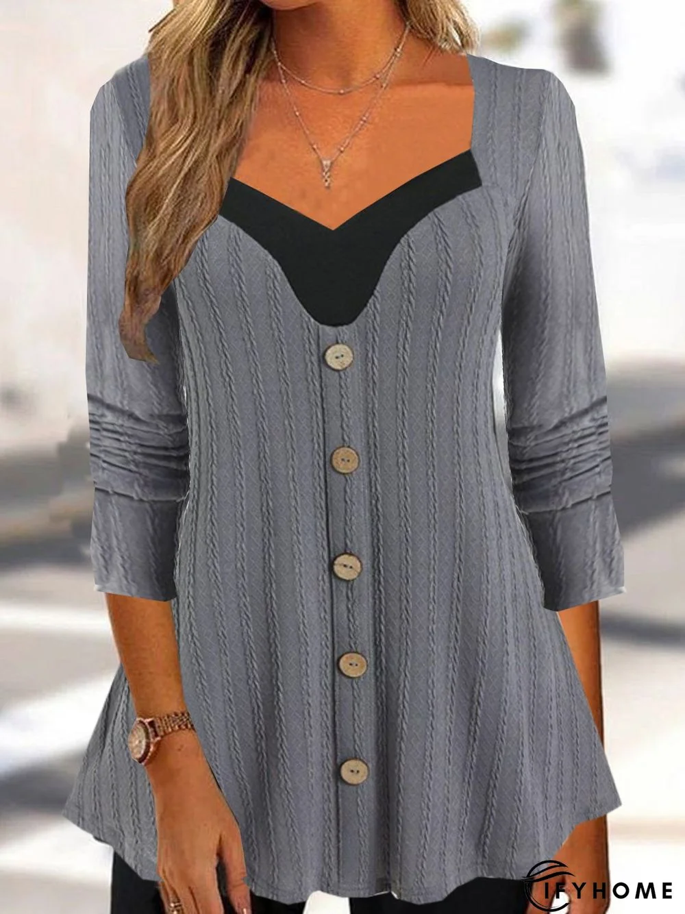 Casual Loose V Neck Top Tunic | IFYHOME