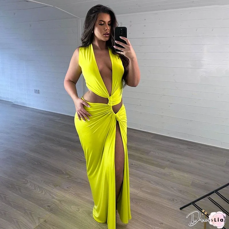 Mesh See Though Lace Up Crop Tops and Pants Suit