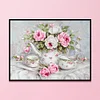Teapot Rose-11CT Stamped Cross Stitch 50*37cm
