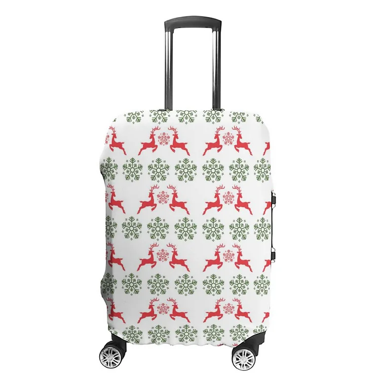 Luggage Case Cover Christmas-snowflake-reindeer-red-green-tiled-repeat  customized, personalized, gift