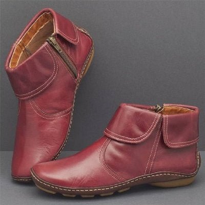 Hemmed Zip Casual Plain Short Boots
