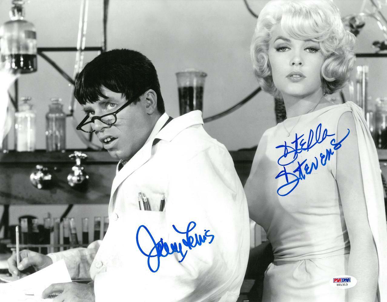 Jerry Lewis/Stella Stevens Signed Nutty Professor Auto 11x17 Photo Poster painting PSA #X01313