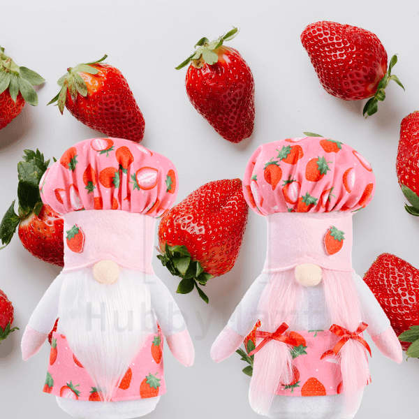 Handmade Strawberry Chef Gnome Couple For Holiday Gift And Home Decoration、、sdecorshop