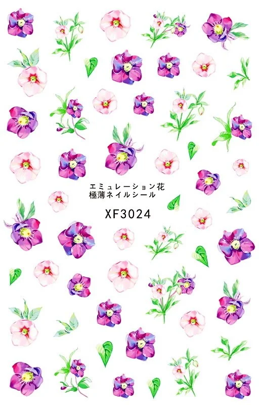 Daisy Nail Sticker for Design Decoration Nail Art Stickers Decals Back Glue Orchid Sticker for Nails Manicure Design Dandelion