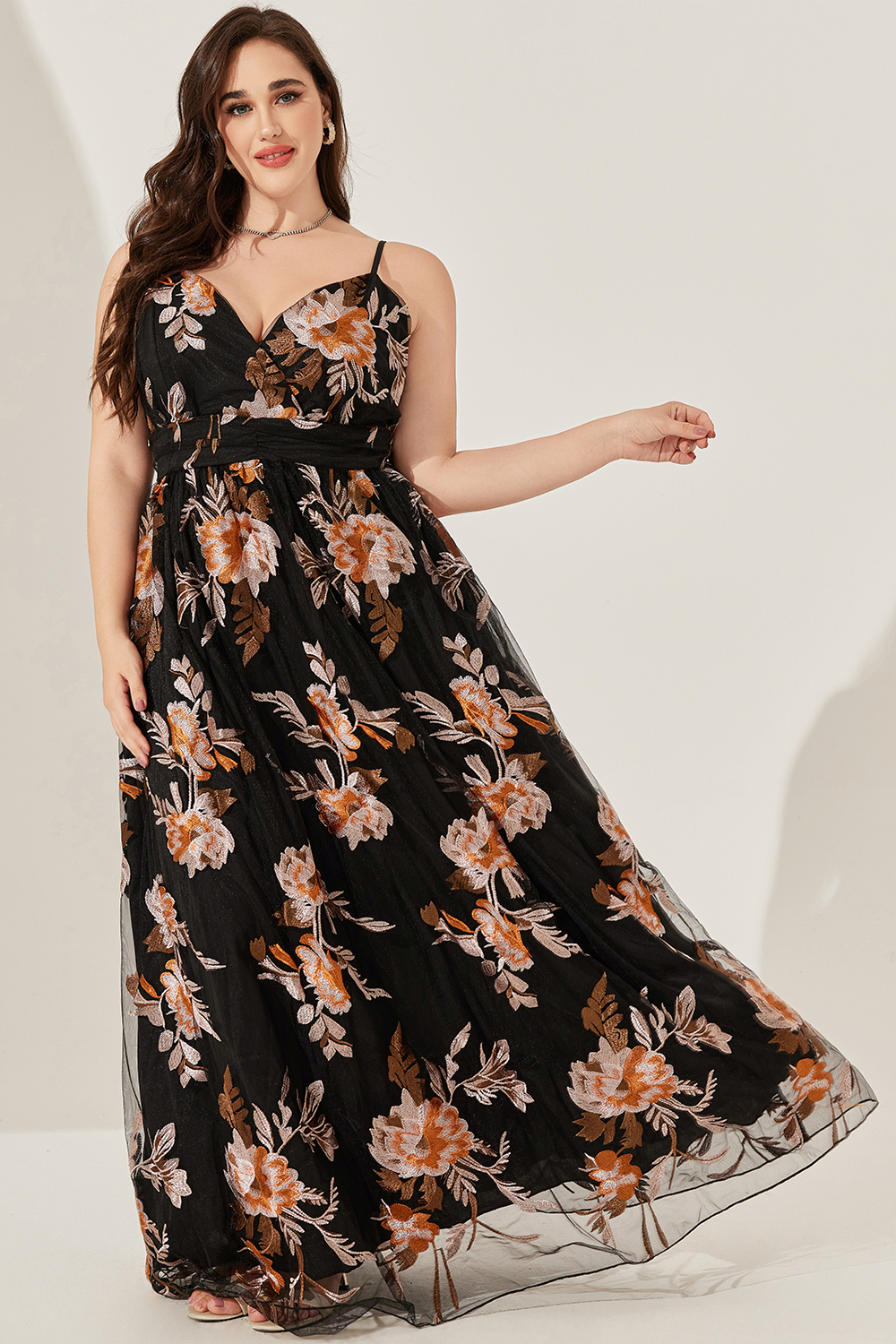 chinese dress ladies Demi Floral Textured Maxi Dress Brown | Wedding Guest Dress main image 1