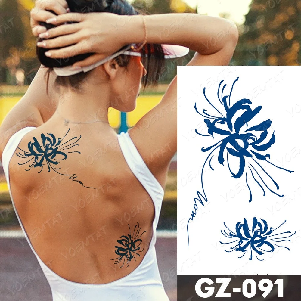 Juice Lasting Waterproof Temporary Tattoo Stickers Lotus Totem Flower Mandala Flash Tattoos Ink Fatima Hand Body Art Fake Tatto