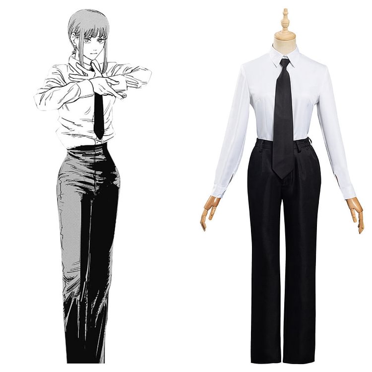Chainsaw Man Shirt Pants Outfit Makima Halloween Carnival Suit Cosplay Costume