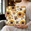 Sonnenblumen- und Bienen-DIY-Kunsthandwerk Perlen-Diamant-Gem&auml;lde mit Rahmen 9,84x9,84 Zoll Diamantkunst-Perlen-Malset f&uuml;r Erwachsene Anf&auml;nger-Geschen