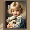 5D DIY Full Square Drill Diamond Painting Cute Pet and Girls Kit Decor 30x40cm