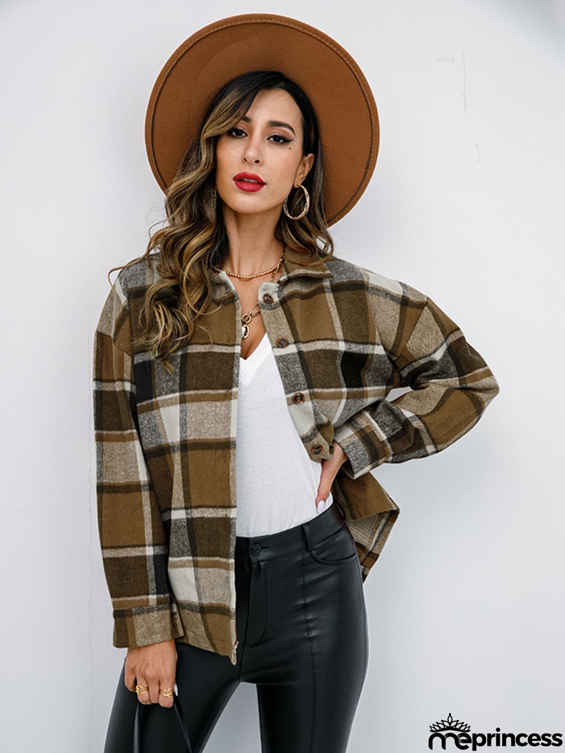 Plaid Button-Down Jacket