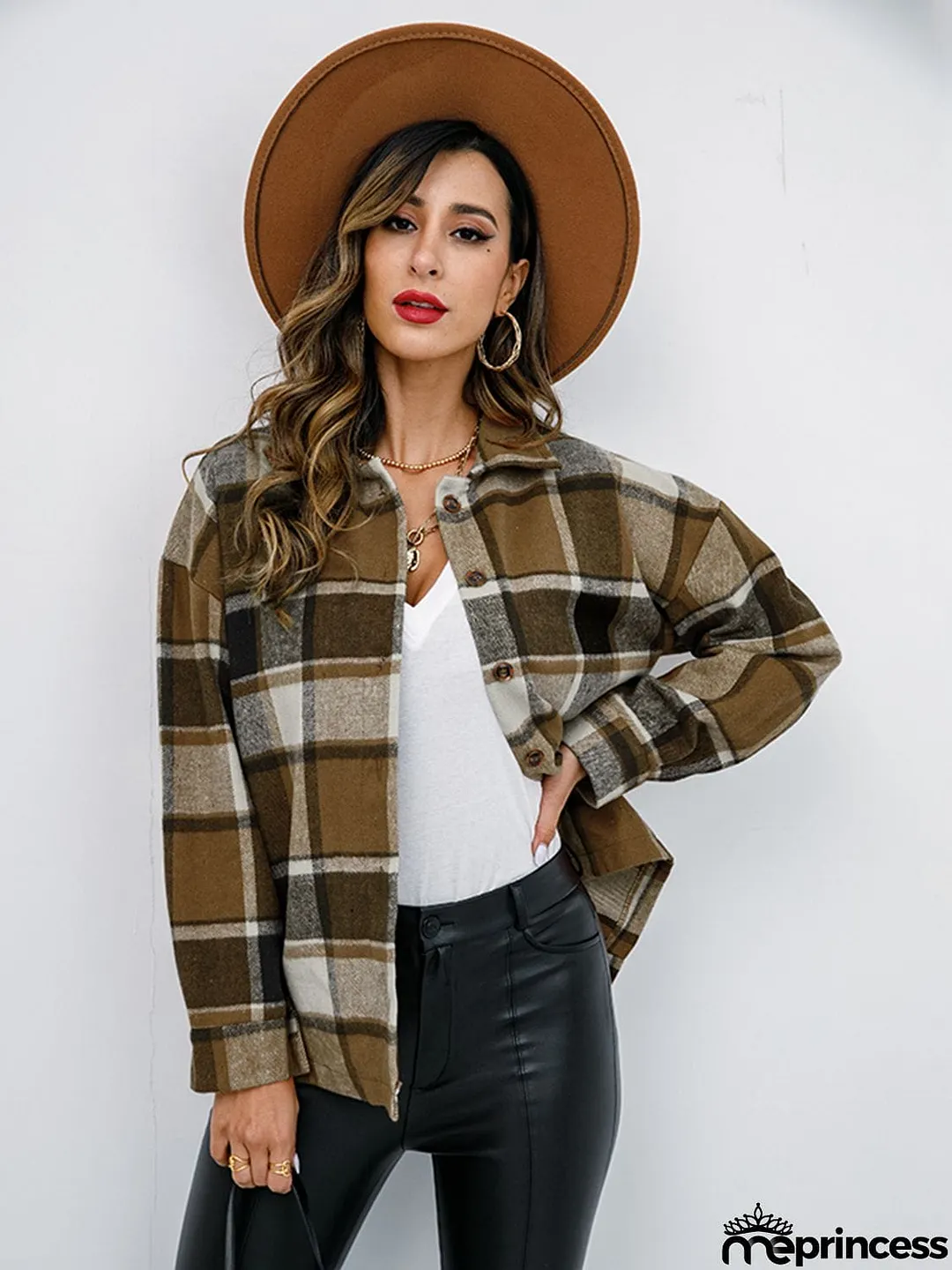 Plaid Button-Down Jacket