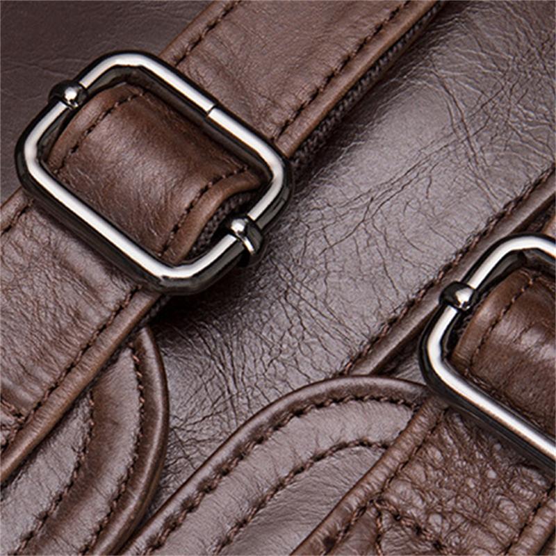 Men's Briefcase 17 Inch Computer Bag Leather Multi-Function Handbag Business Travel Bag