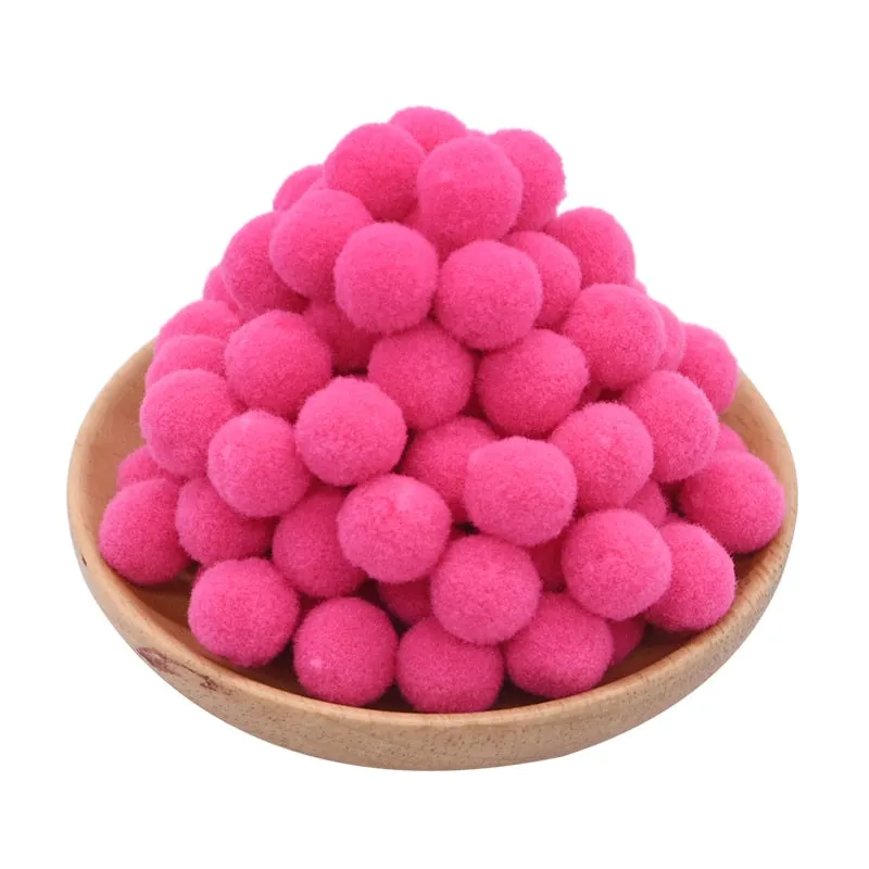 100Pcs 15-25mm Colorful Pompoms DIY Dolls Garment Handmade Material Soft Fluffy Pom Poms Ball For DIY Kids Toys Accessories