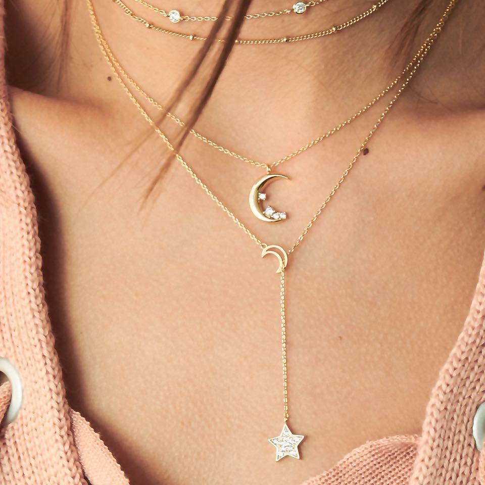   Moon star multilayer necklace - Neojana