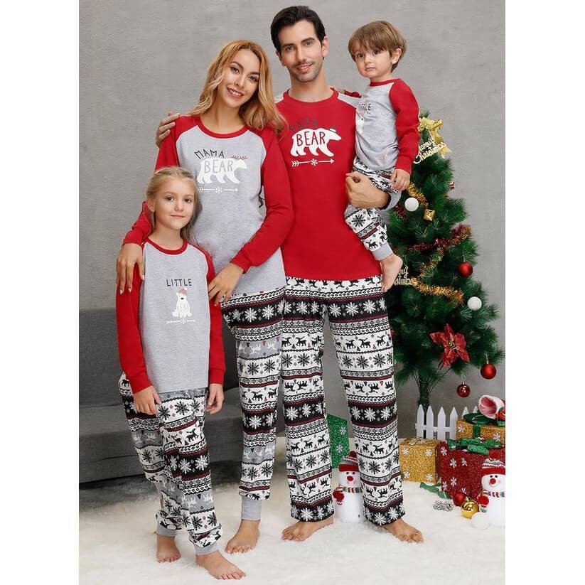 Family Matching Bear Christmas Pajamas Sets