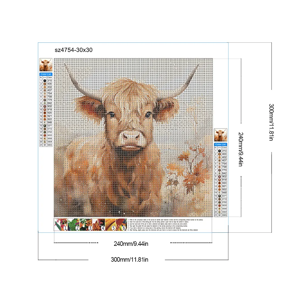 Diamond Painting - Full Round Drill - Highland Yak(Canvas|30*30cm)