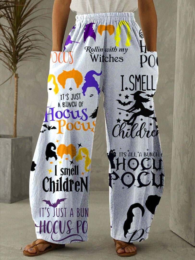 I Smell Children Halloween Print Vintage Pants