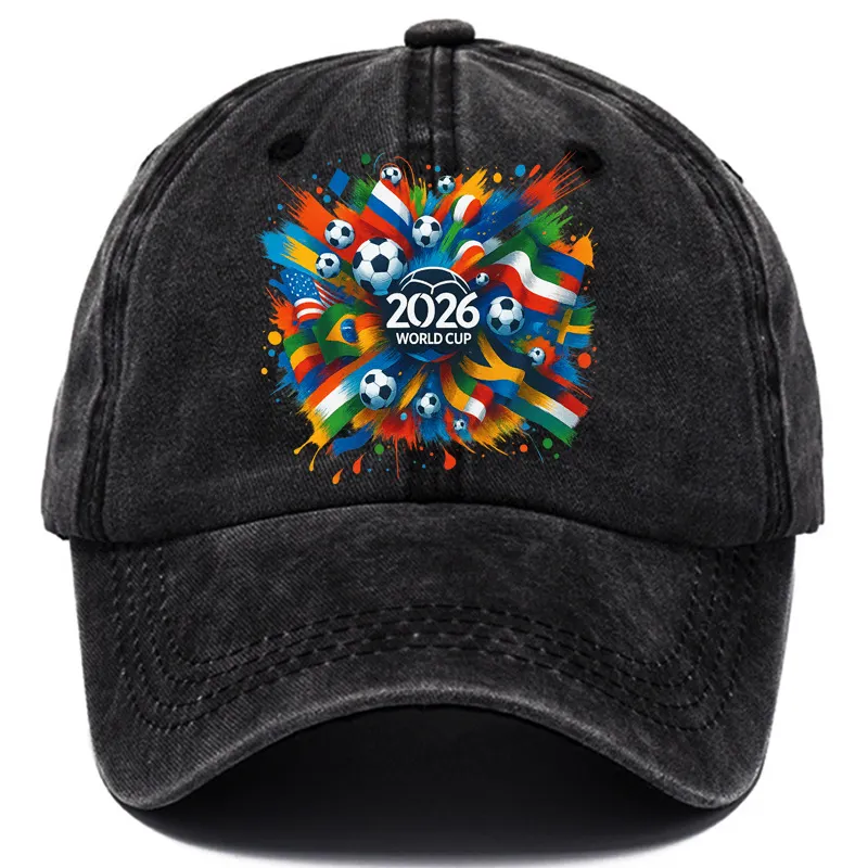Cross-Border 2026 Football World Cup Printed Dad Hat Men's Retro Foreign Trade Baseball Cap Popular Soft-Top Sun Hat-MERUMOTE