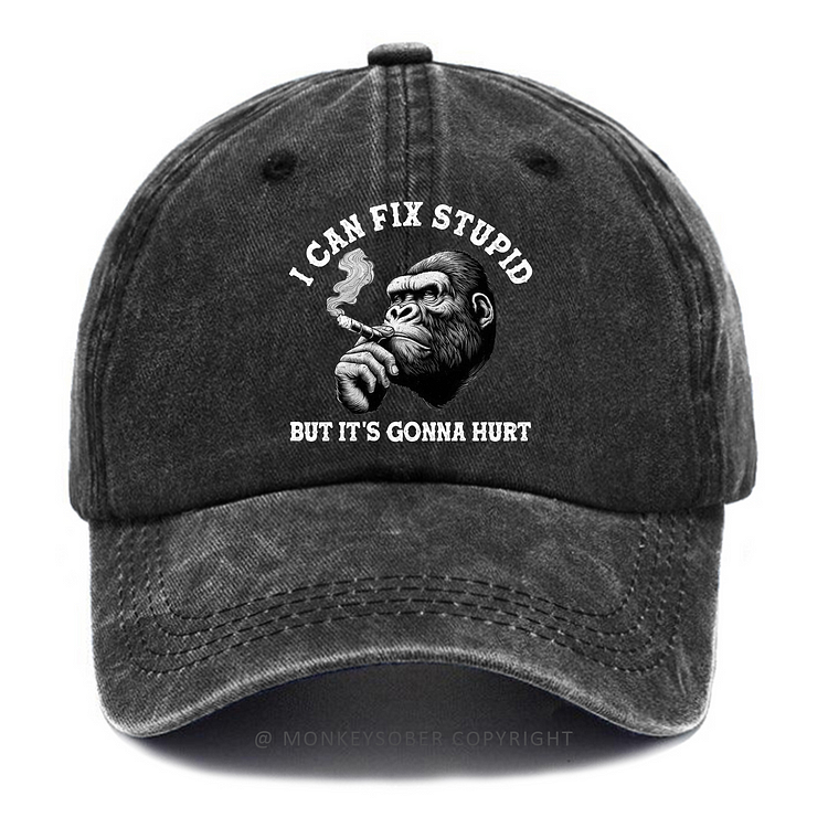 I Can Fix Stupid But It's Gonna Hurt Washed Baseball Caps