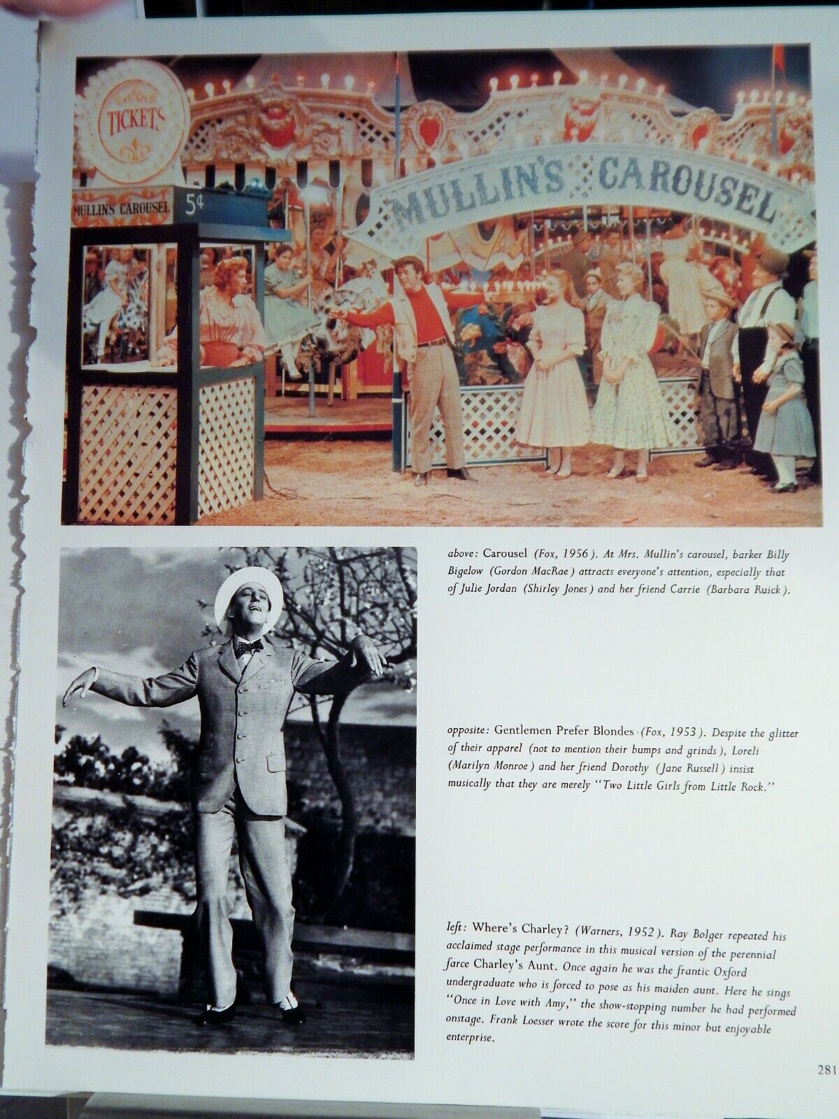 WHERE'S CHARLEY? (RAY BOLGER) / CAROUSEL / KING & I MOVIE Photo Poster painting (1985 reprint)