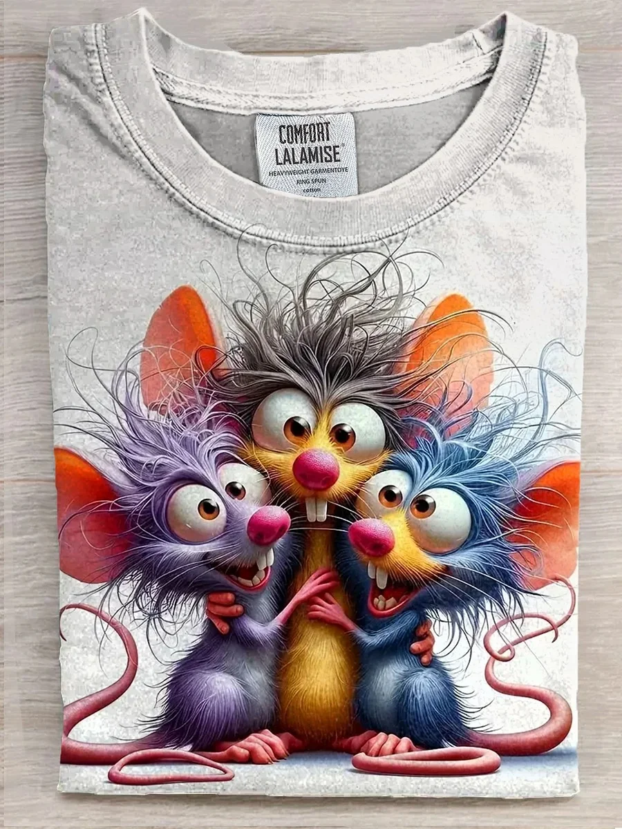 Eagerlys  Me With My Friends Cute Mouse Art Print T-shirt Eagerlys