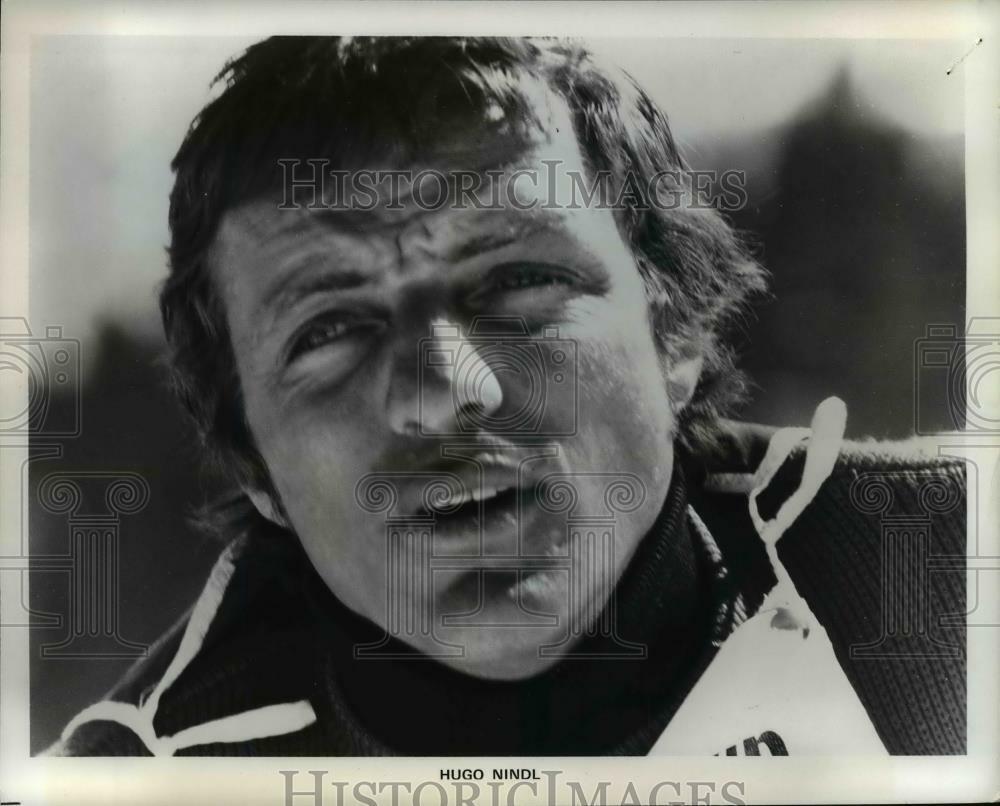 Press Photo Poster painting Hugo Nindl- Skiier - orc11893