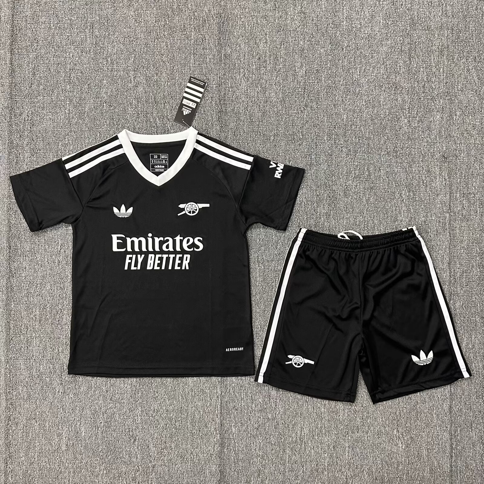 24/25 Arsenal Goalkeeper Black Kids Kit Football Shirt Thai Quality