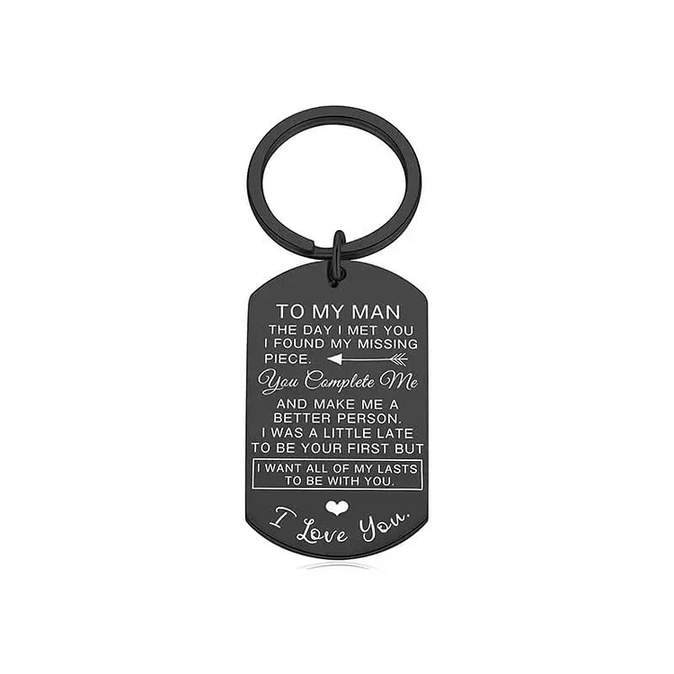 To My Man/Woman Couple Keychain Stainless Steel Keychain Valentine's Day Anniversary Gift for Couples