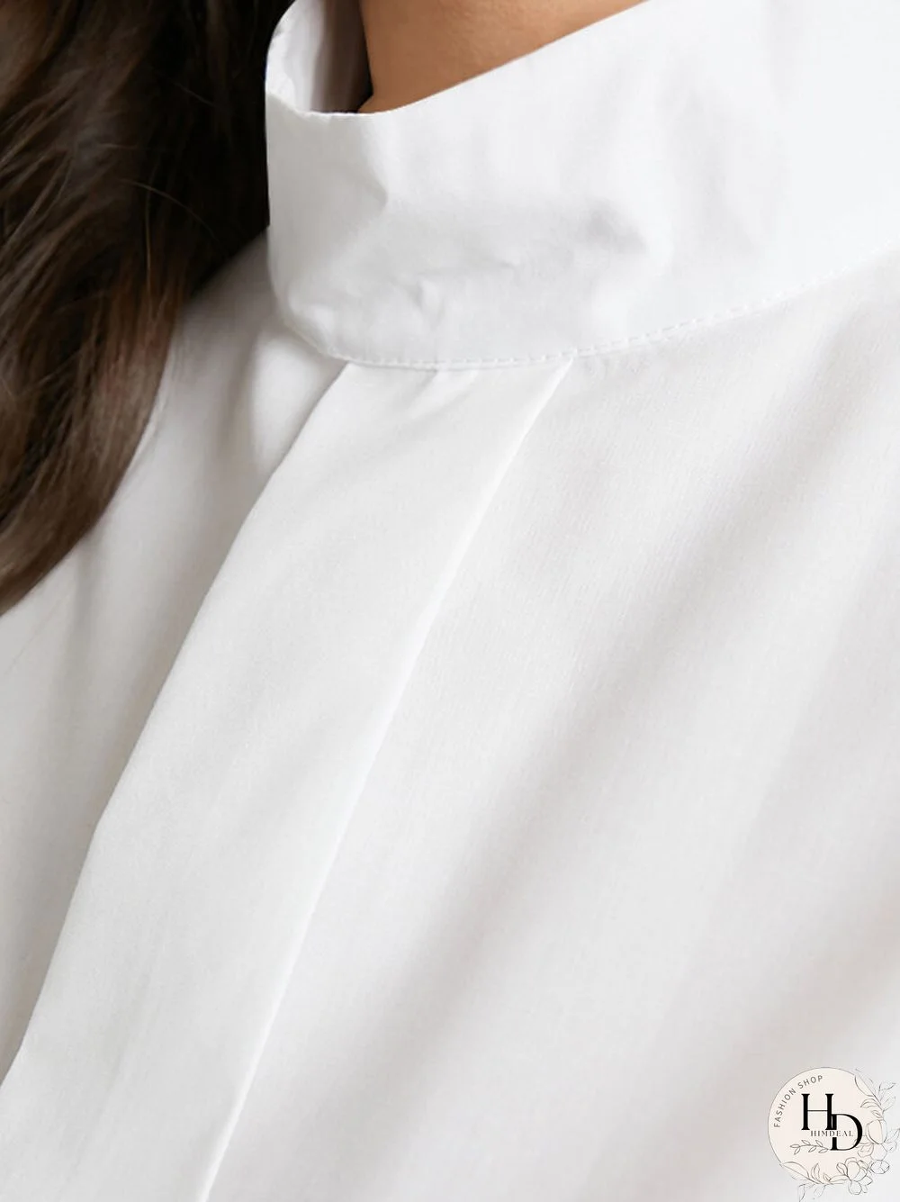 Solid Color Long Lantern Sleeve Ruffle Shirt For Women