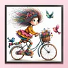 Girls Bicycle-11CT Stamped Cross Stitch 40*40cm/15.75*15.75in