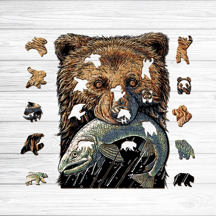 Ericpuzzle™ Ericpuzzle™Fishy Grizzly Wooden  Puzzle