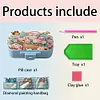 (US Local)Flower Diamond Painting Kit Square Pill Box Portable Medicine Storage Box