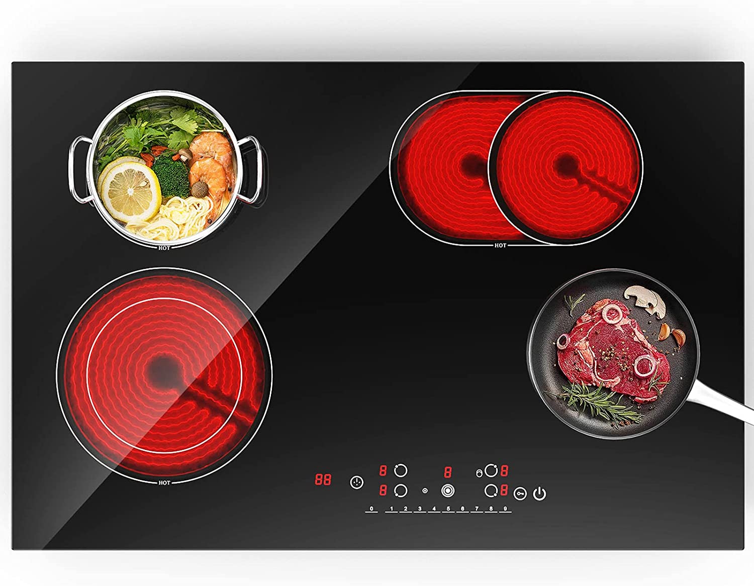 Electric Cooktop 30 Inch 4 Burners 220v Electric Stove Top Built In