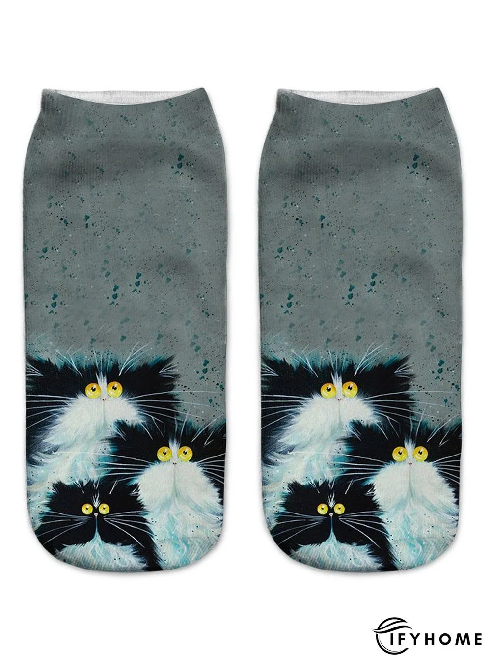 Casual Contrast Color Cat Pattern Socks Set Versatile Everyday Accessories | IFYHOME