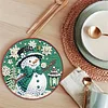 8pcs Cartoon DIY Diamond Painting Holz Untersetzer Kits mit Halter (Schneemann)