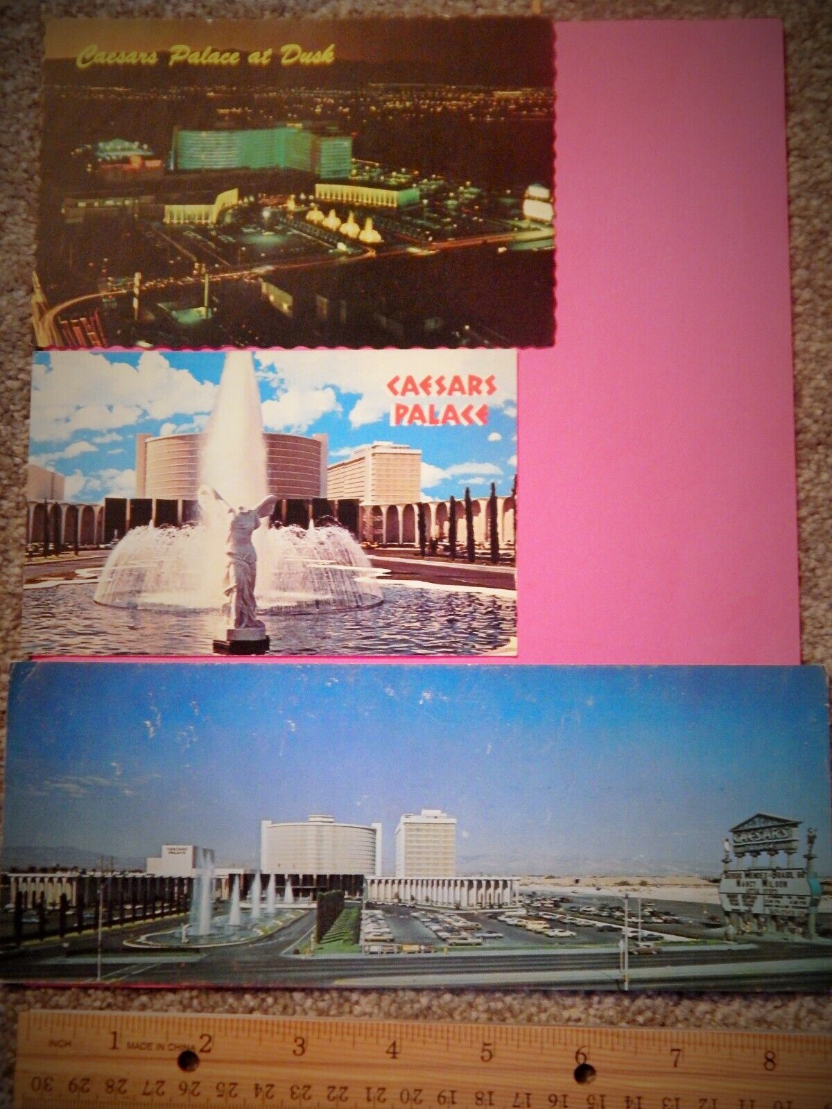 LOT OF 3: ORIGINAL VTG 1970S CAESARS PALACE LAS VEGAS COLOR Photo Poster painting POSTCARDS