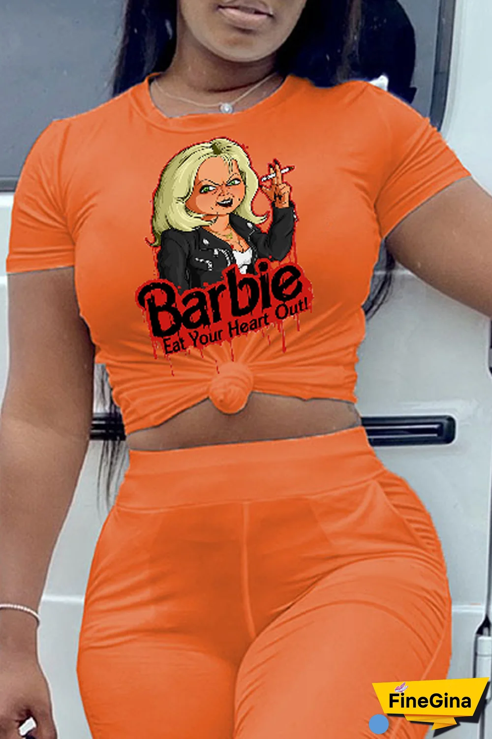 White Casual Street Print Patchwork O Neck T-Shirts