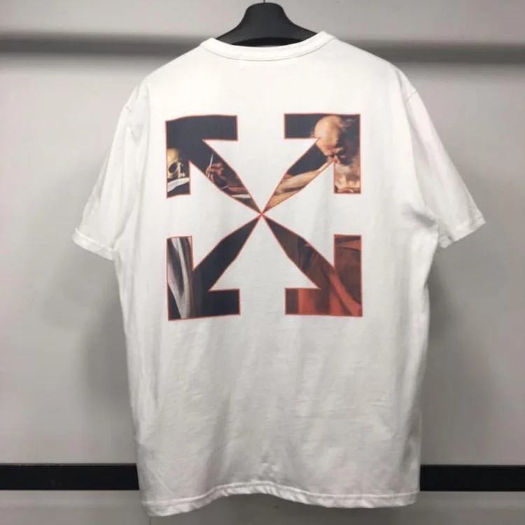 Off White T Shirt Ow Summer Arrow Print Loose Short Sleeve Cotton Tshirt Owt