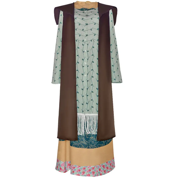 Harry Potter Sybill Patricia Trelawney Green Set Outfits Cosplay Costume Halloween Carnival Suit
