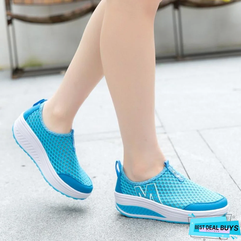 Women's Shoes Casual Breathable Sport Fashion Shoes Walking Flats Height Increasing Women Loafers