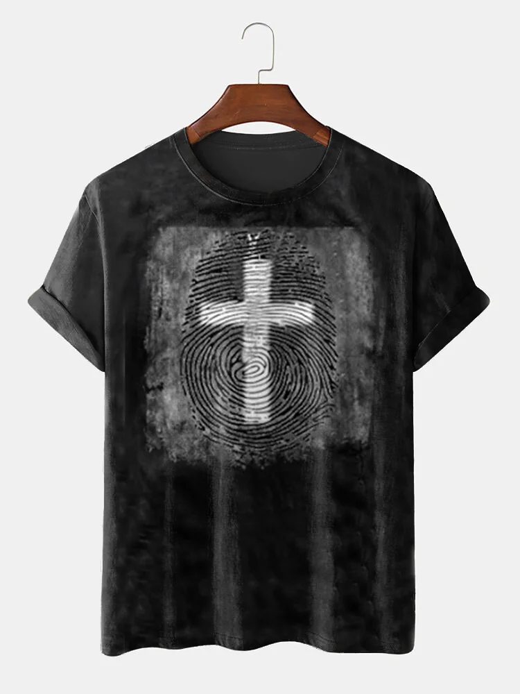 Retro Casual Print Short Sleeve T-shirt