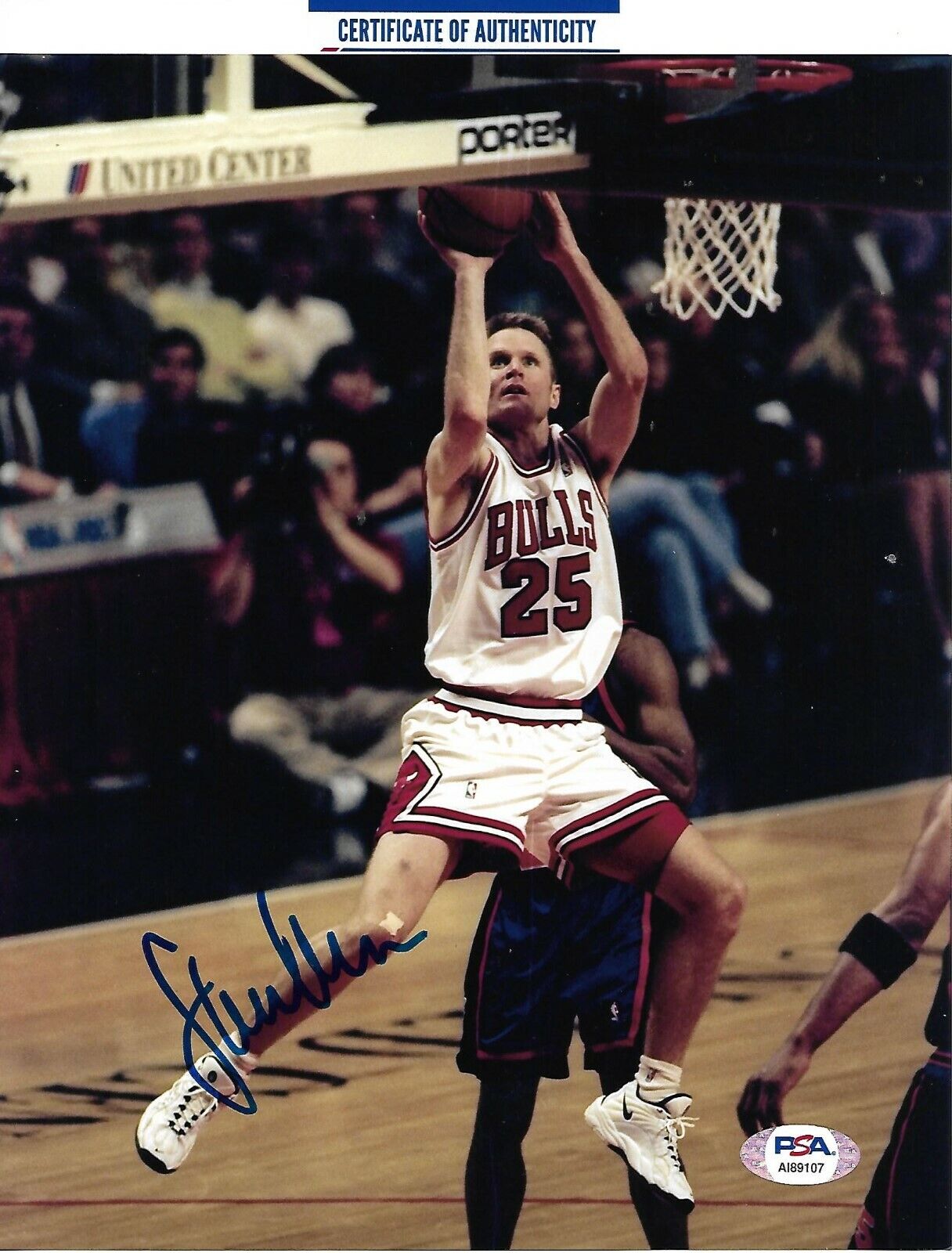 STEVE KERR signed autographed CHICAGO BULLS TROPHY 8X10 Photo Poster painting w COA PSA AI89107