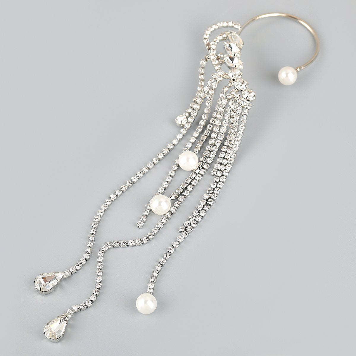 Fashion Pearl Rhinestone Tassel Single Cuff Earring | Oxredo Shop Ramadan Sale