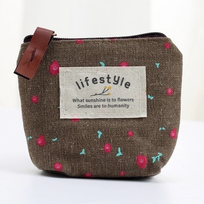 Women’s Flower Canvas Zipper Coin Purses