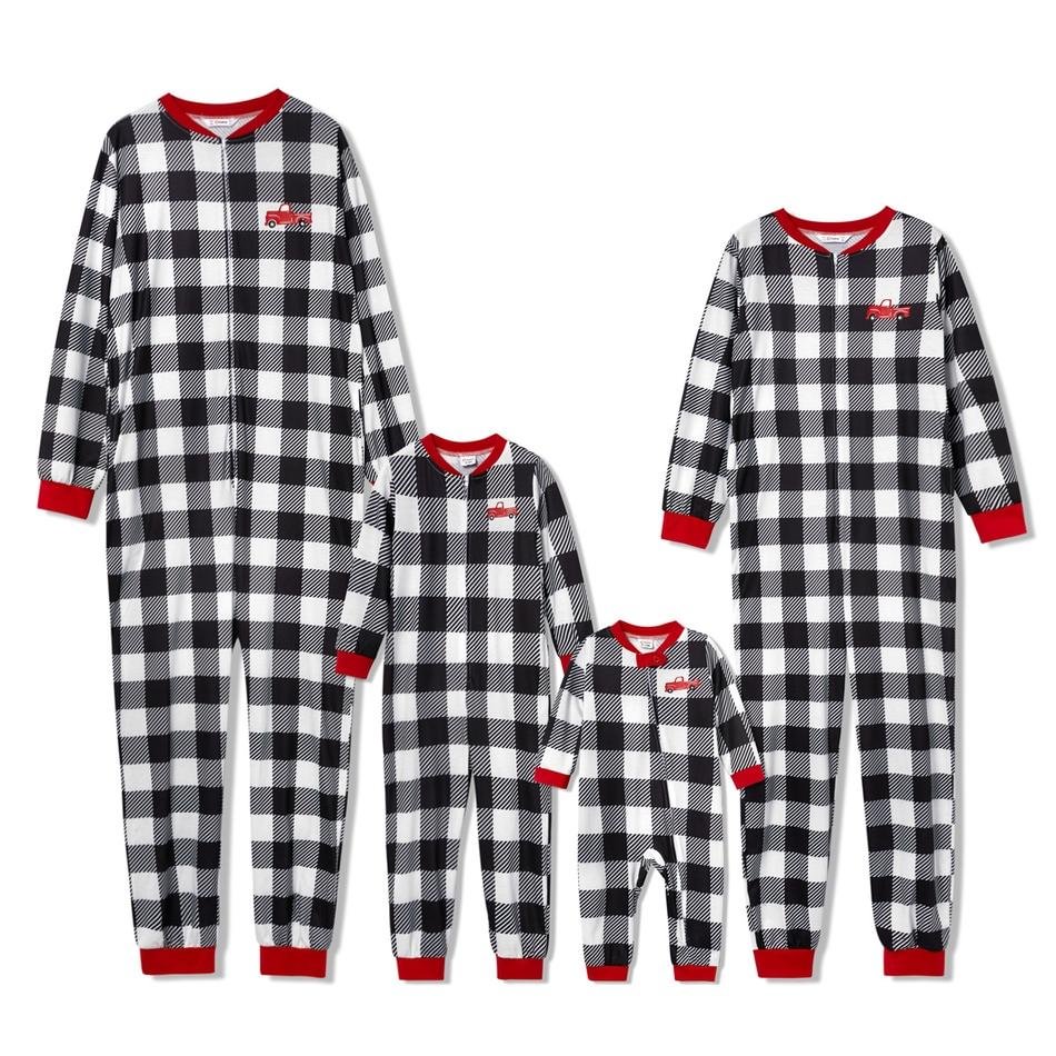 Family Matching Plaid Christmas Onesies Pajamas
